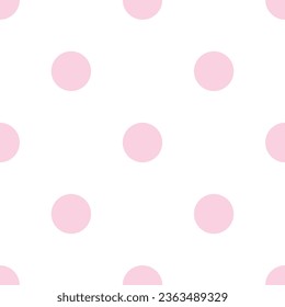 Seamless vector pattern with dark neon pink polka dots on a white background. For web design, desktop wallpaper cards, invitations, wedding or baby shower albums, backgrounds, arts and scrapbooks.