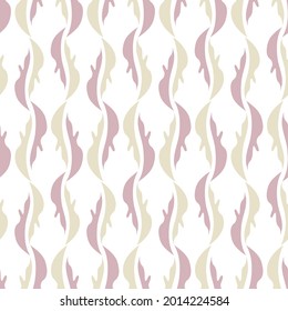 Seamless vector pattern with decorative abstract wavy shapes in lines in pastel tones. The design is suitable for decorations, textiles, stickers, backgrounds. 