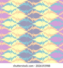 Seamless vector pattern with decorative abstract wavy shapes in lines in pastel tones. The design is suitable for decorations, textiles, stickers, backgrounds. 