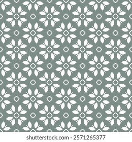 Seamless vector pattern with decorative abstract floral ornament. Simple stylish design for textile, fabric, wallpaper, covers and other surfaces.