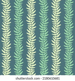 Seamless vector pattern with decorative color leaves. Flat design. Pastel colors. Stylish seamless pattern. Color floral background. 