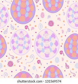 Seamless vector pattern with decorative eggs