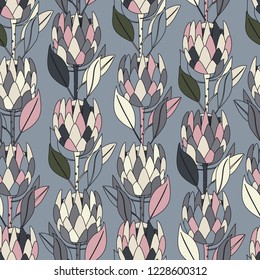 Seamless vector pattern with decorative image of an African flower - Protees for your projects