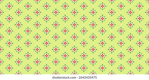 Seamless vector pattern with decorative ornament. Fashionable background with bright oriental motif. Design for textile, fabric, wallpaper, paper with abstract floral print.