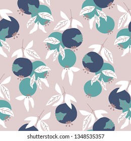 Seamless vector pattern with decorative pomegranates