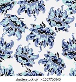 Seamless vector pattern of decorative silhouettes of lush peonies. The design is perfectly suitable for clothes design, children decoration, stickers, stationary, tattoos. 