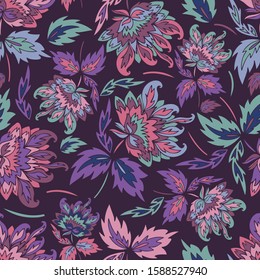 Seamless vector pattern of decorative silhouettes of lush peonies. The design is perfectly suitable for clothes design, children decoration, stickers, stationary, tattoos. 