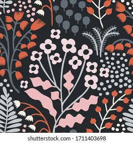 Seamless vector pattern. Delicate floral background. 