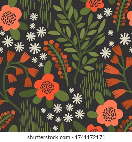 Seamless vector pattern. Delicate floral background. Part of the collection