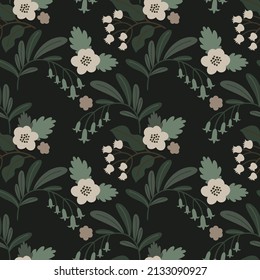 Seamless vector pattern. Delicate floral background