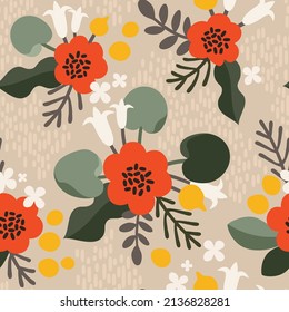 Seamless vector pattern. Delicate floral background