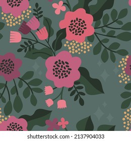 Seamless vector pattern. Delicate floral background