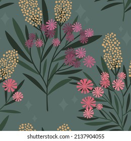 Seamless vector pattern. Delicate floral background