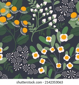 Seamless vector pattern. Delicate floral background
