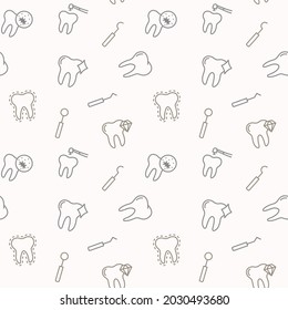 Seamless vector pattern with Dental services. For fabric, paper, wrap, textile, poster, scrapbooking, wallpaper or background.