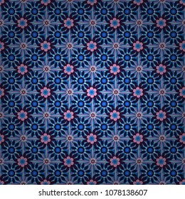 Seamless vector pattern for design and fashion prints. Flowers pattern with small gray, blue and black flowers. Vintage floral background. Ditsy style.