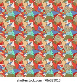 Seamless vector pattern for design and fashion prints. Vintage floral background. Ditsy style. Flowers pattern with small beige, neutral and orange flowers.