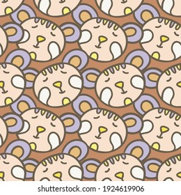 Seamless vector pattern design of lined cute ornamental abstract cats in pastel tones. The design is perfect for textiles, backgrounds, decorations, wallpaper, wrapping paper, banner