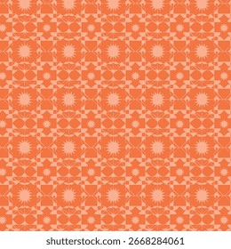 seamless vector pattern design on orange background 