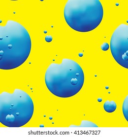 Seamless vector pattern design with realistic abstract water drop circle shapes, repeating endless background, surface pattern for all web and print purposes