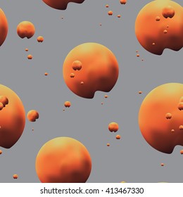 Seamless vector pattern design with realistic abstract water drop circle shapes, repeating endless background, surface pattern for all web and print purposes