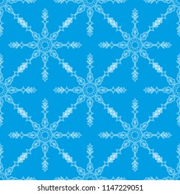 Seamless vector pattern with detailed snowflakes. Nice vector background, perfect for wallpaper, wrapping paper or textile.