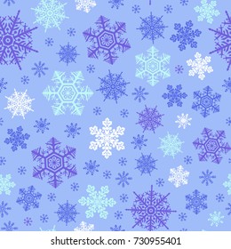 Seamless vector pattern with detailed snowflakes. Nice vector background, perfect for wallpaper, wrapping paper or textile.