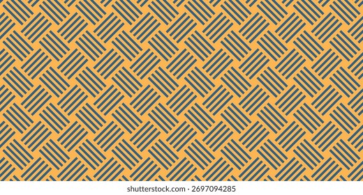 Padrão de vetor sem emenda diagonal quadrícula quadrada abstrata laranja azul geométrico fundo retro têxtil papel de parede elegante repetir mínimo de design contemporâneo simetria óptica elemento decorativo