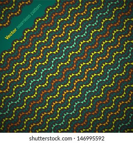 Seamless vector pattern with diagonal waves. 