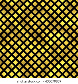 Seamless vector pattern with diamonds. Golden vector fashion background
