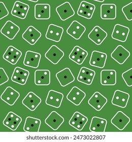 Seamless vector pattern with dice. Flat print for textiles, fabrics, paper, printing on surfaces.