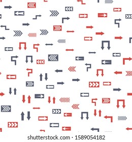 Seamless vector pattern with different arrows. Modern cursor illustration