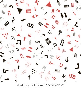 Seamless vector pattern with different arrows. Modern cursor illustration