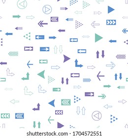 Seamless vector pattern with different arrows. Modern cursor illustration