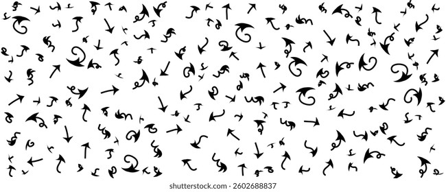 Seamless vector pattern with different arrows. Modern cursor illustration
