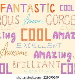 seamless vector pattern with different compliments on light background