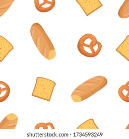 seamless vector pattern with different flour products