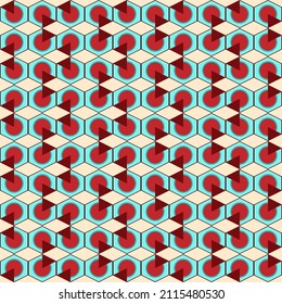 seamless vector pattern of different geometric shapes. colored background