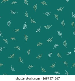 Seamless vector Pattern with different leaves. Floral decoration.
