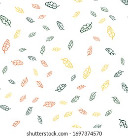 Seamless vector Pattern with different leaves. Floral decoration.