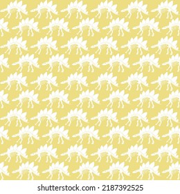 Seamless vector pattern with dinosaur skeleton. 