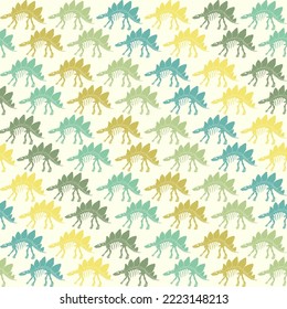 Seamless vector pattern with dinosaur skeleton. 
