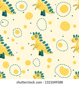seamless vector pattern with dinosaurs