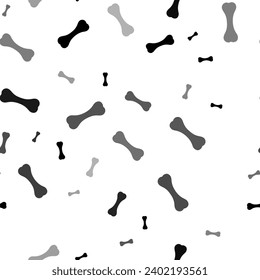 Seamless vector pattern with dog bone symbols, creating a creative monochrome background with rotated elements. Vector illustration on white background svg
