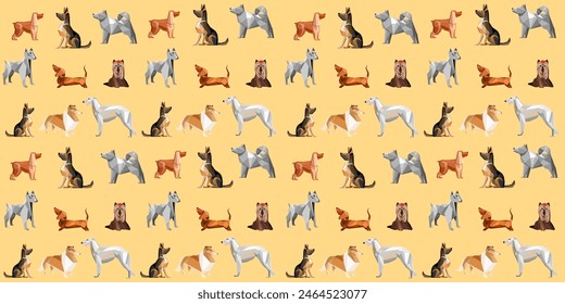 Seamless vector pattern with dogs. Can be used for textile, website background, book cover, packaging. Good for textile fabric design, wrapping paper, website wallpapers, textile, wallpaper 
