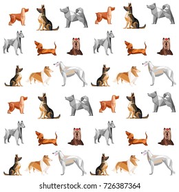 Seamless vector pattern with dogs. Can be used for textile, website background, book cover, packaging. Vector illustration