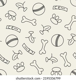 Seamless vector pattern with dogs elements. Сute illustration for decorating children's clothes, room.