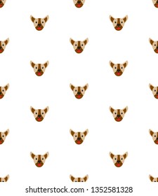 Seamless vector pattern with dogs of Pug breed, French Bulldog, Bull Terrier.