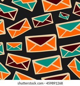 Seamless vector pattern with doodle envelopes. The theme of communication. It can be used for packaging, invitations, postcard holiday, fabrics and textiles, etc.