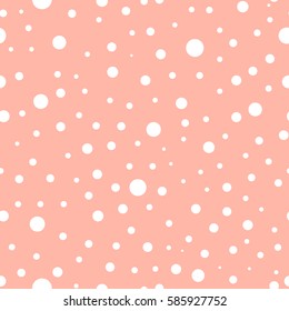 Seamless vector pattern with dots. Simple graphic design. Dotted drawn pink background with little decorative elements. Print for wrapping, web backgrounds, fabric, decor, surface